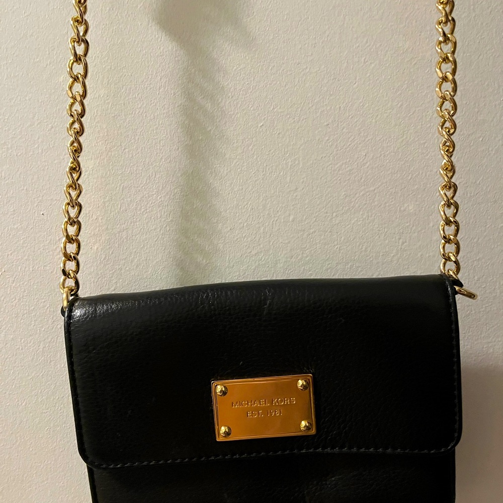 Black and gold Michael Kors purse